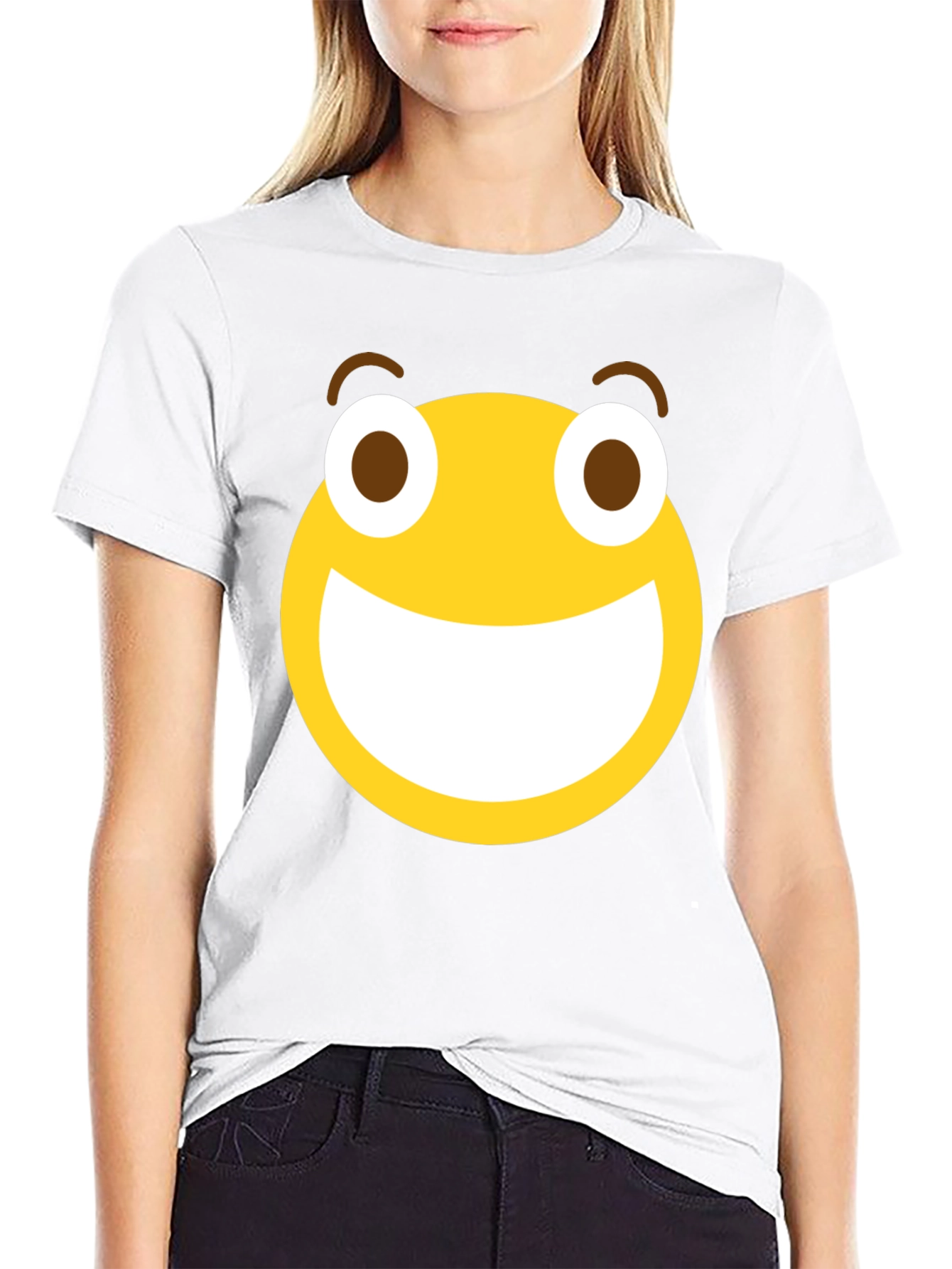 Funny Emoji Graphic Black T-Shirt