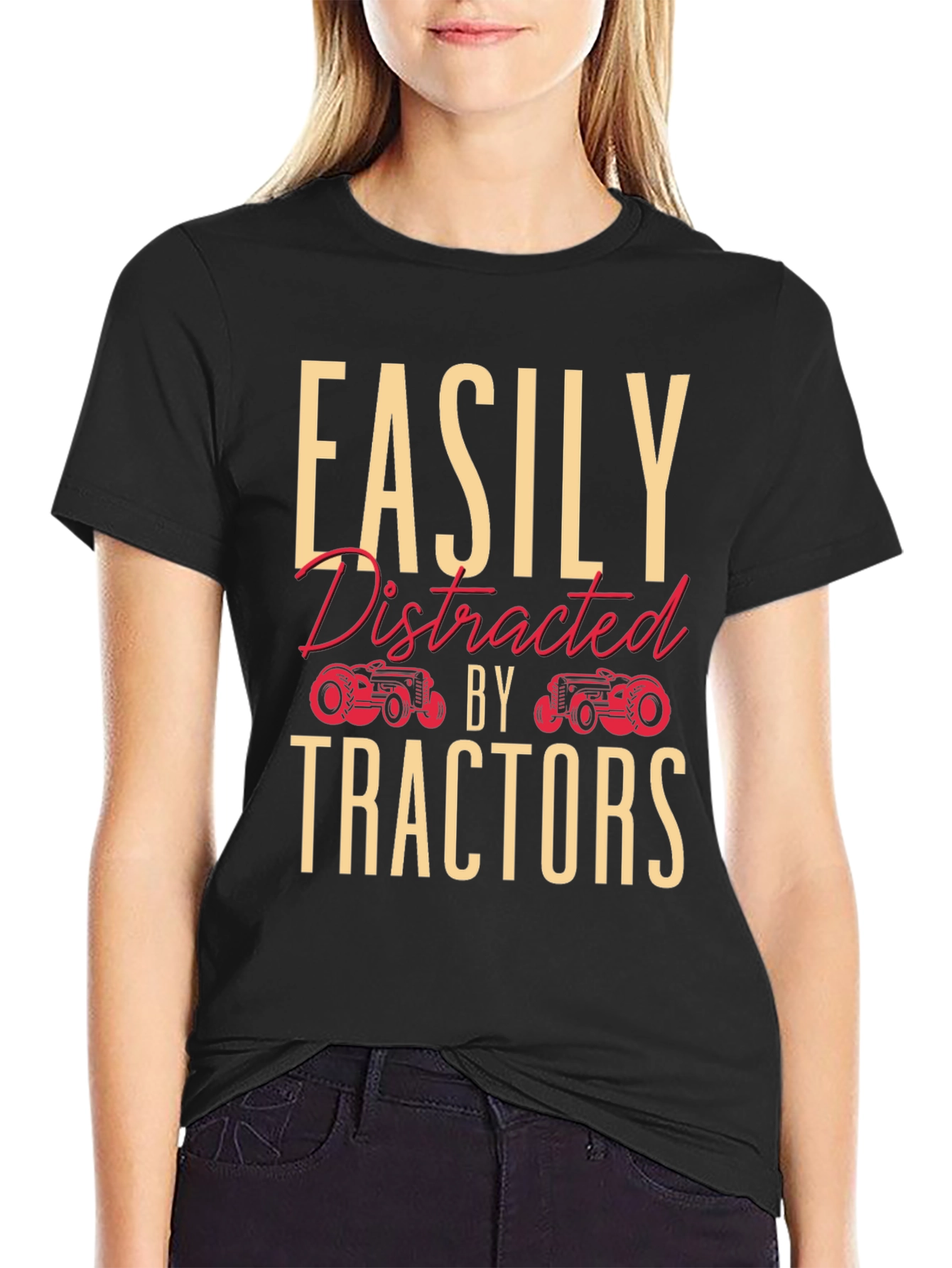 Easily Distracted By Tractors Graphic Tee