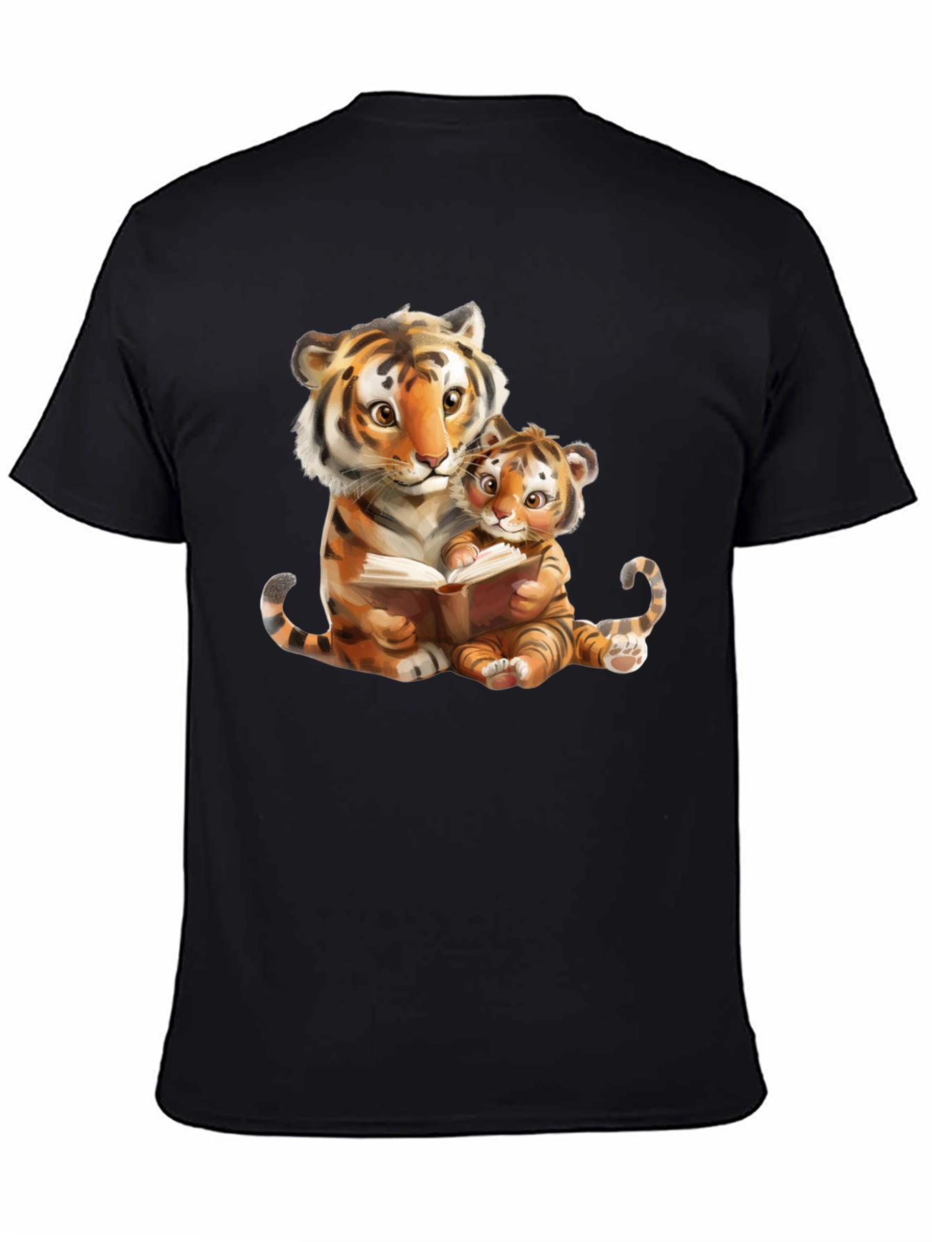 Tiger Mom & Cub Reading T-Shirt