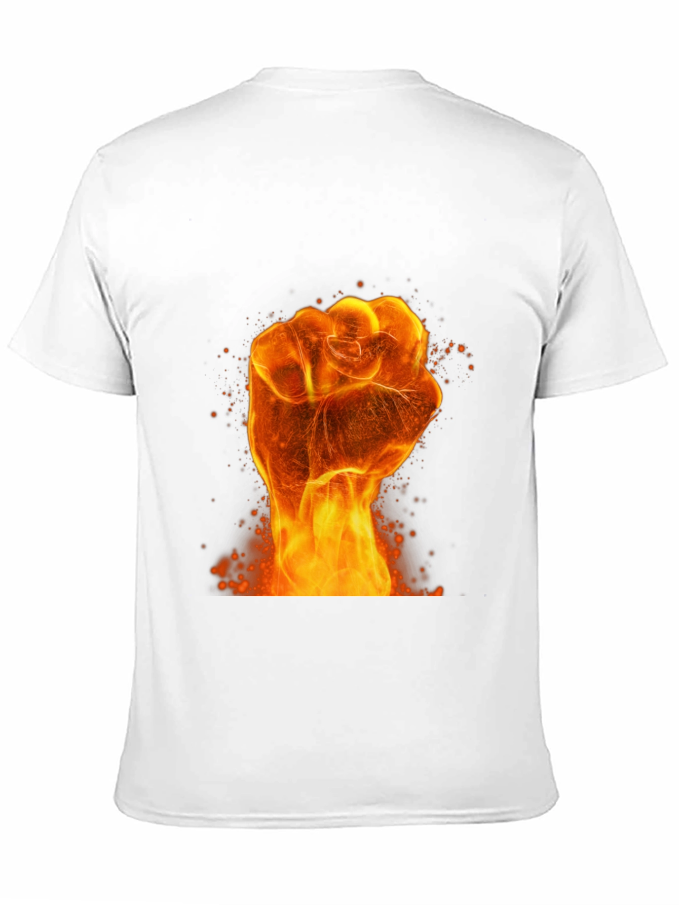 Fiery Fist Graphic Print Black T-Shirt