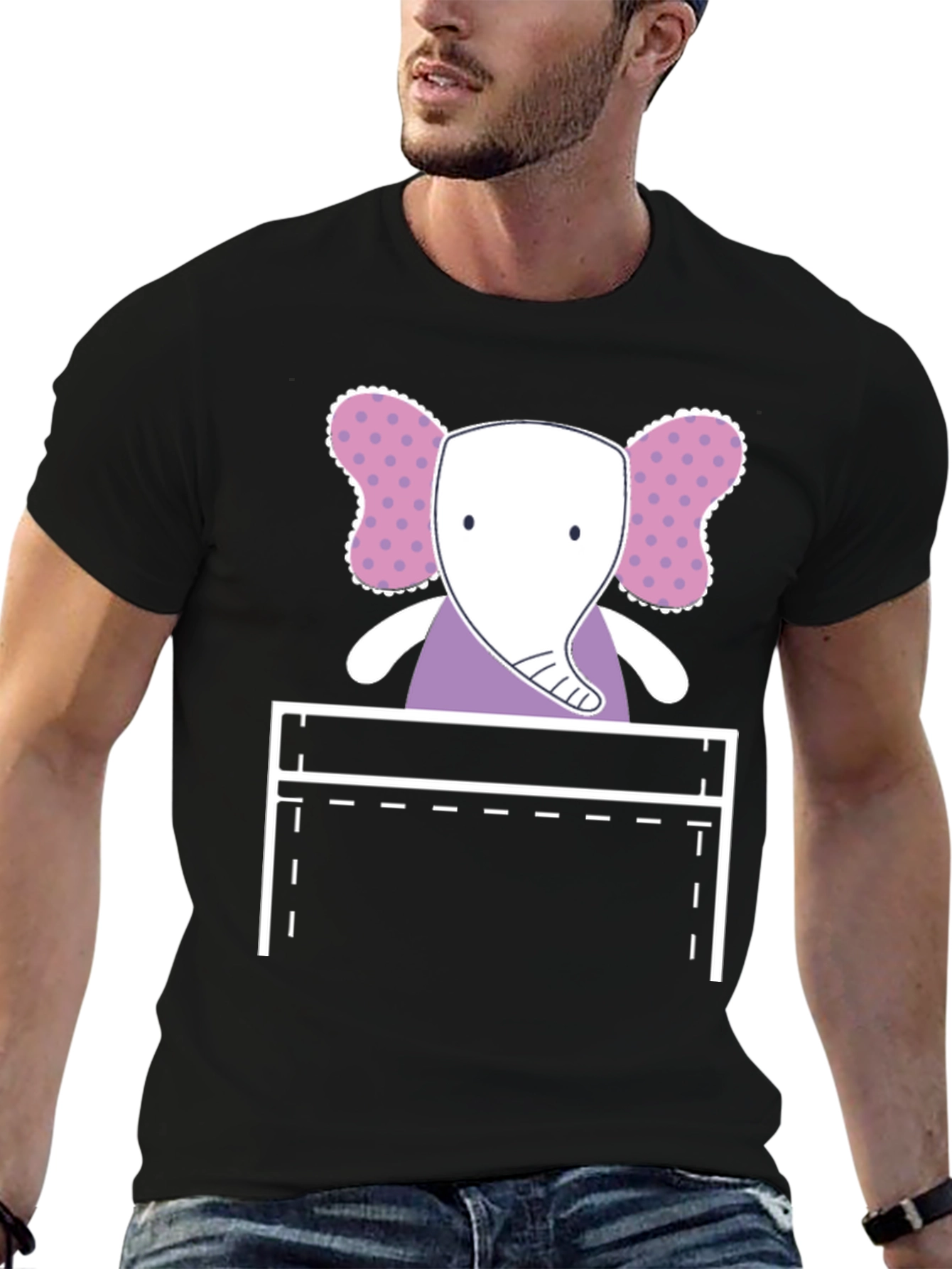 Cute Elephant Pocket Graphic Tee