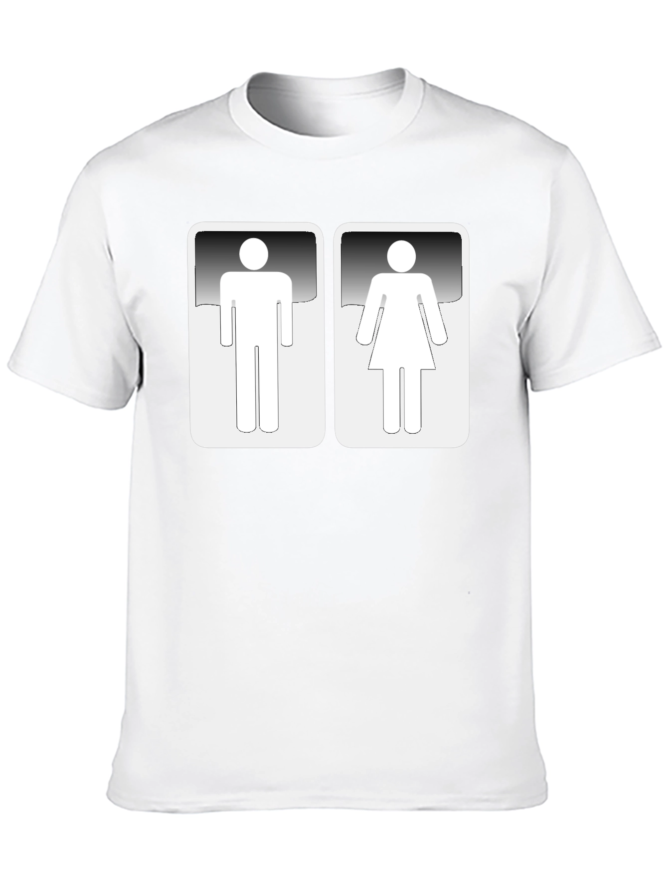 Unisex Restroom Sign Graphic Black T-Shirt