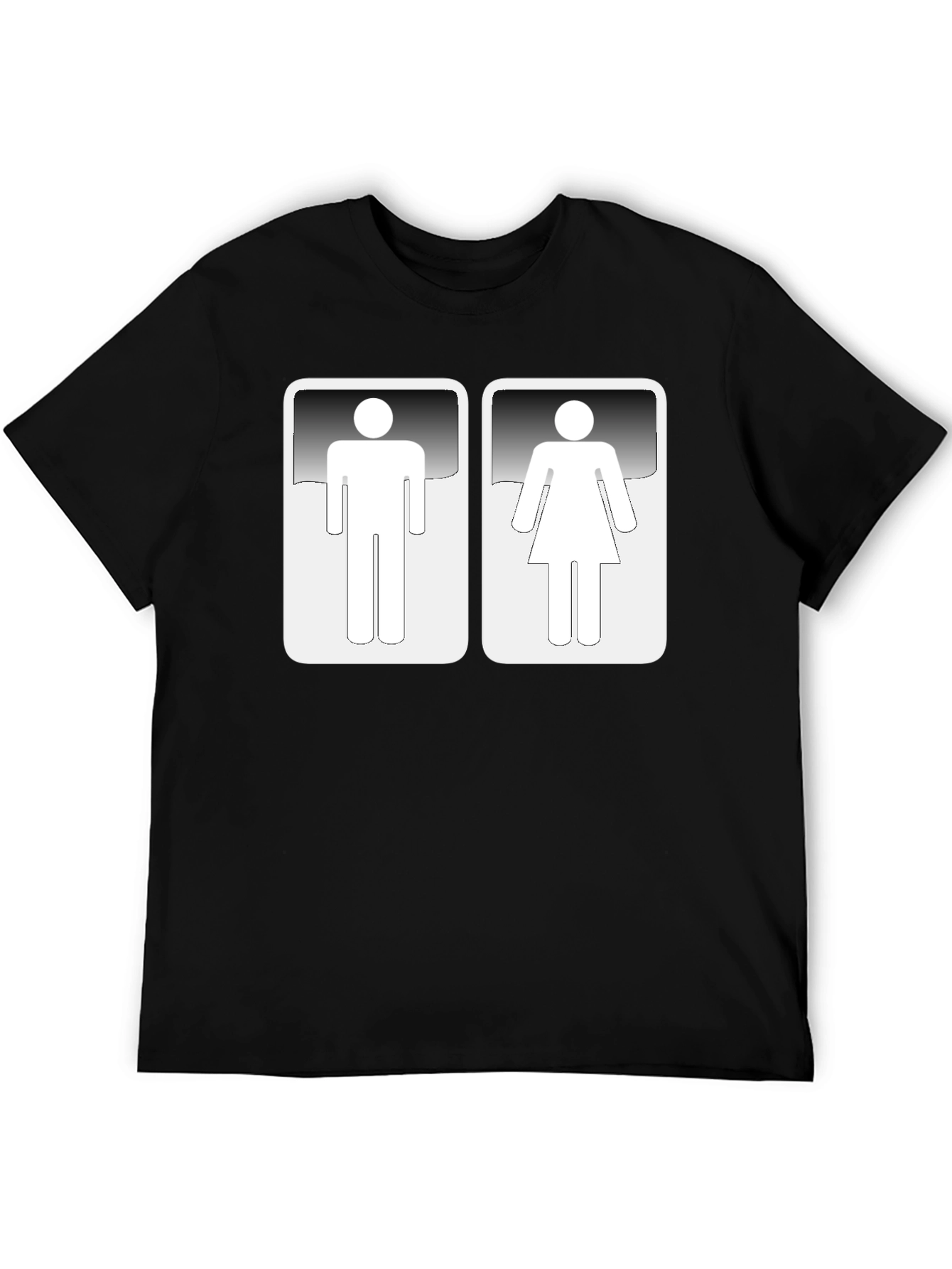 Unisex Restroom Sign Graphic Black T-Shirt