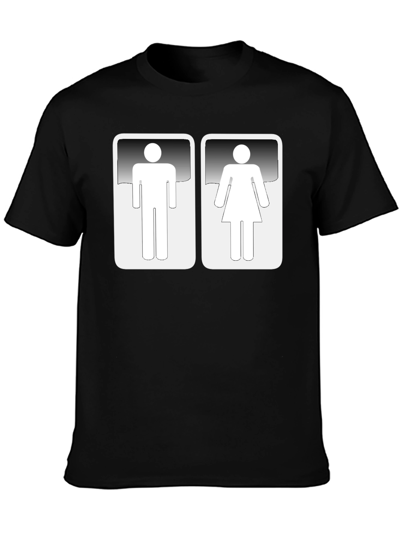 Unisex Restroom Sign Graphic Black T-Shirt
