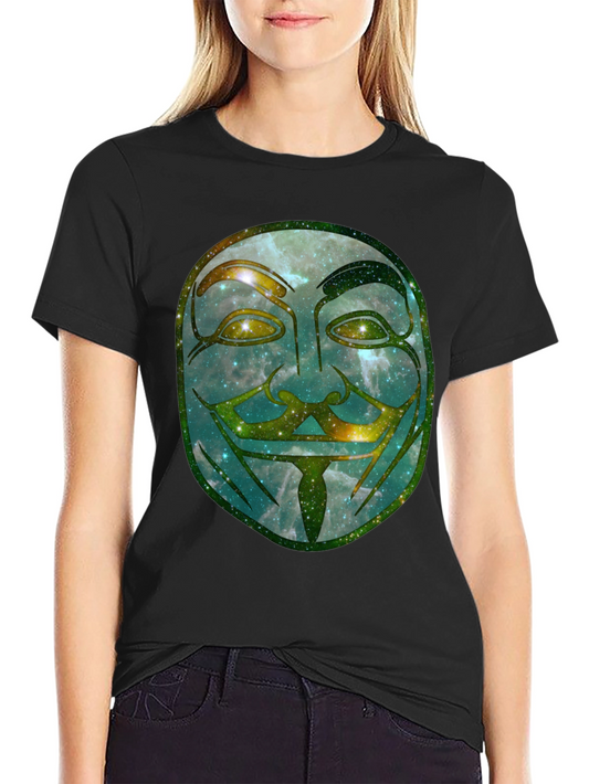 V for Vendetta Galaxy Mask Graphic Tee - Mens Black T-Shirt