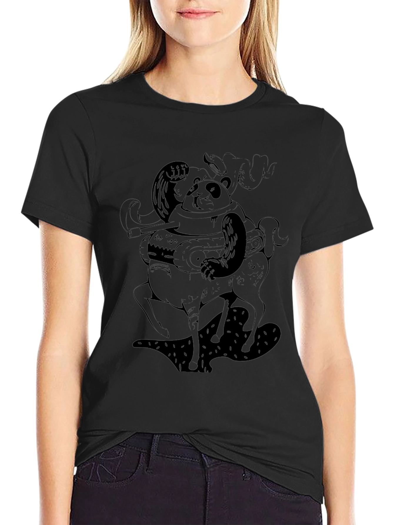 Panda Moose Hybrid Graphic Tee - Unique Design!