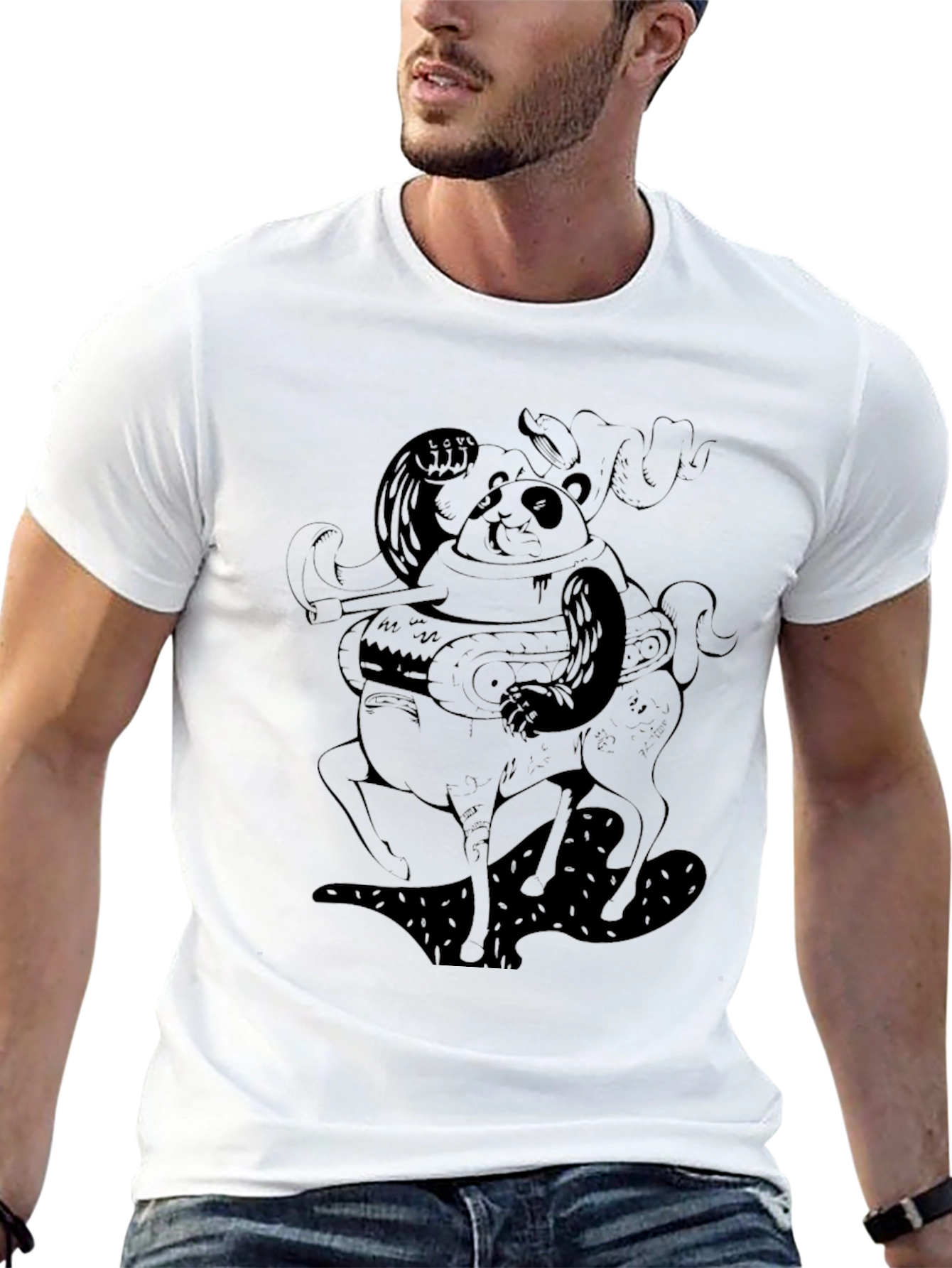Panda Moose Hybrid Graphic Tee - Unique Design!