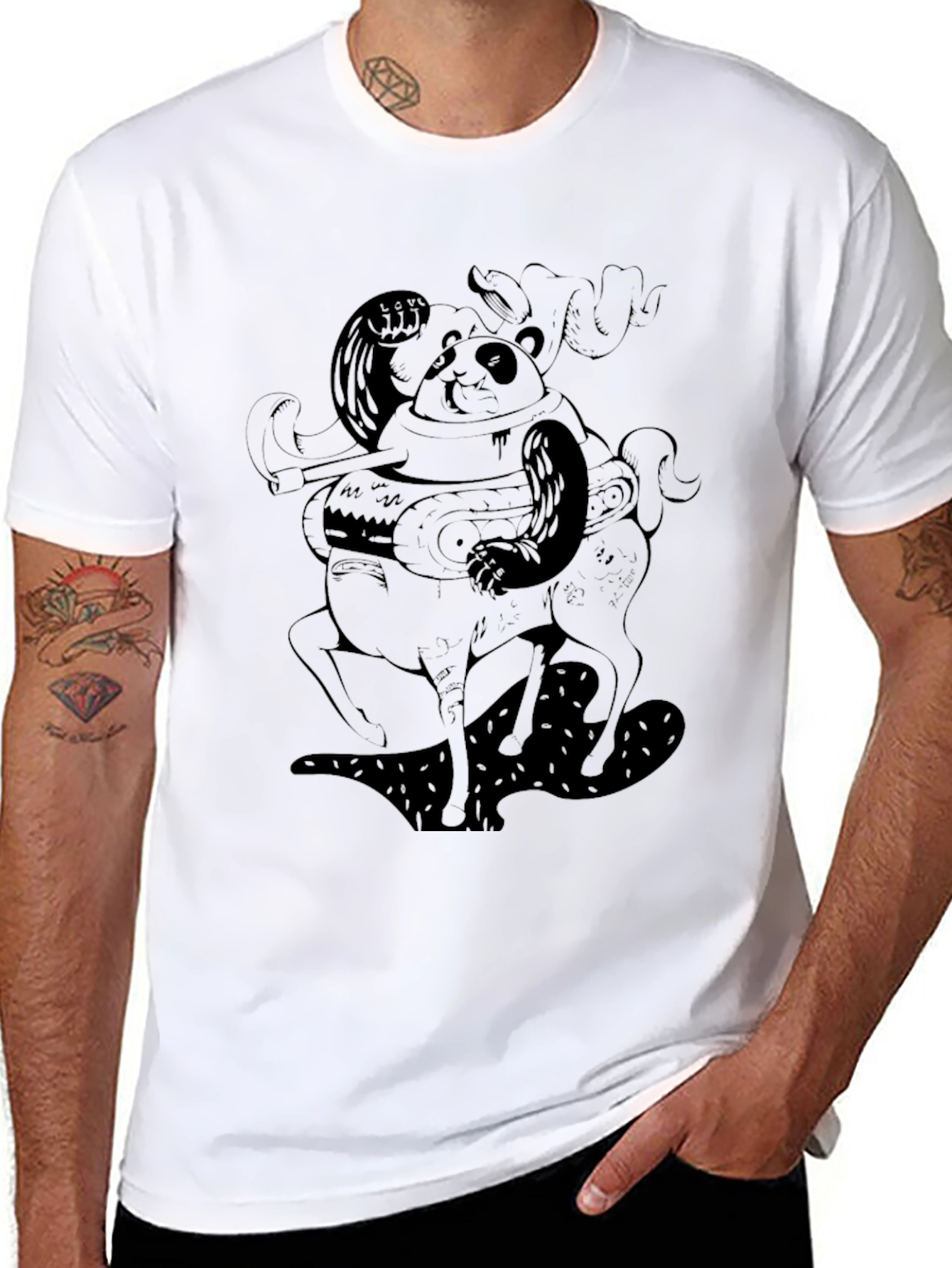 Panda Moose Hybrid Graphic Tee - Unique Design!