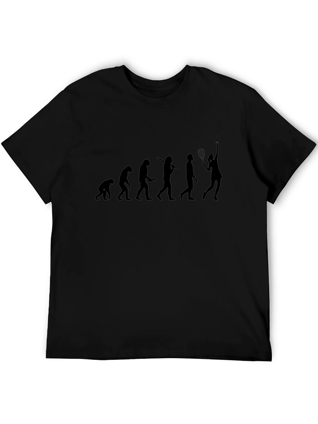 Evolution of Tennis T-Shirt - Black Graphic Tee