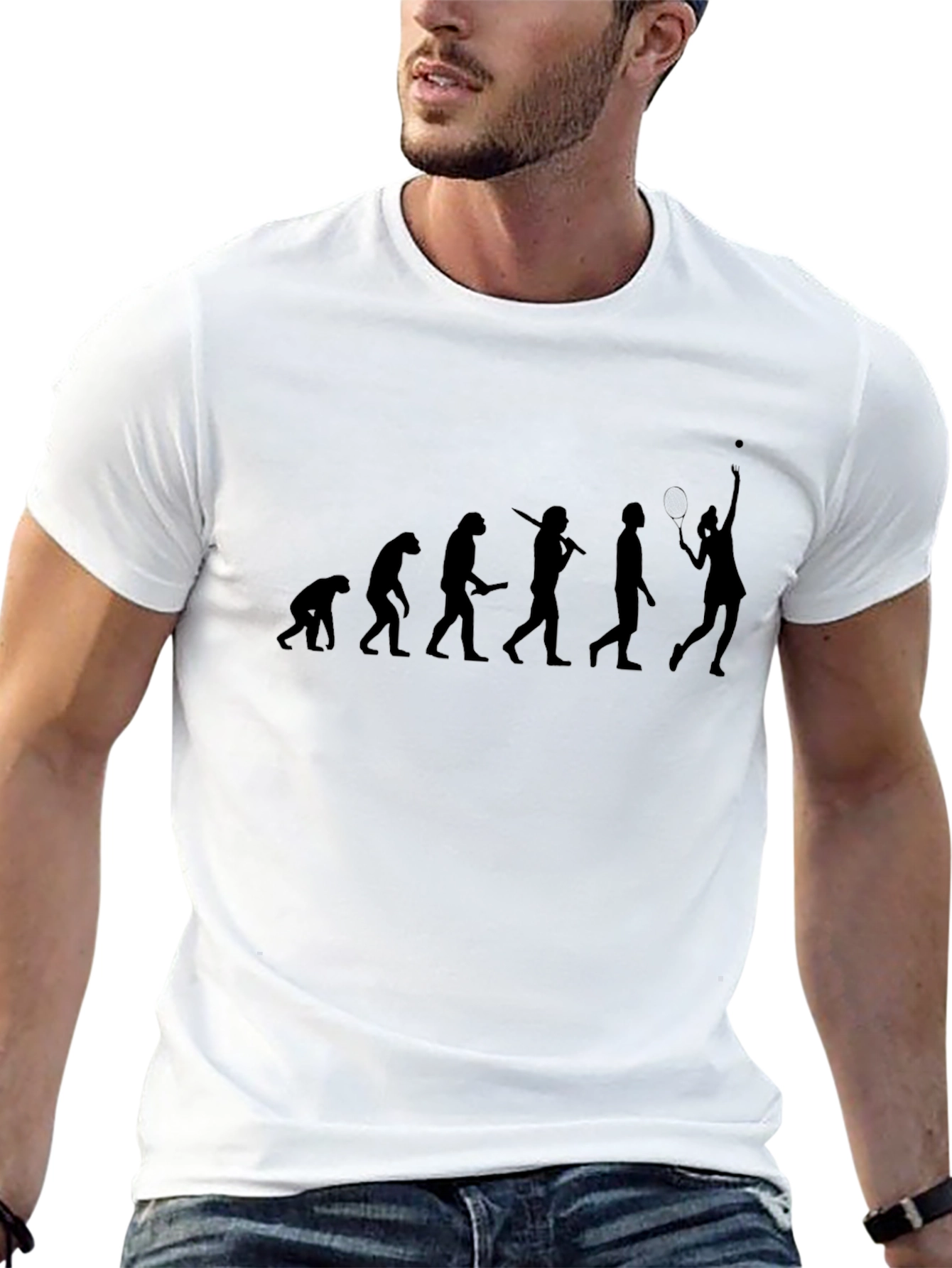 Evolution of Tennis T-Shirt - Black Graphic Tee