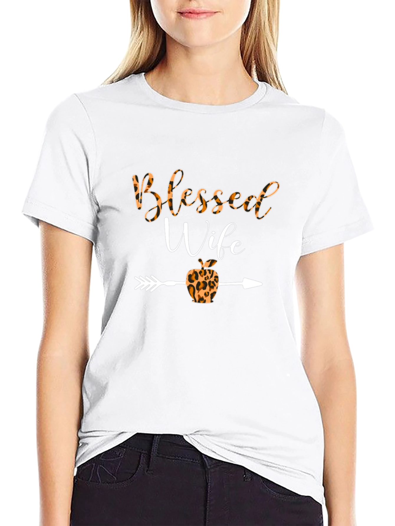 Blessed Wife Graphic Tee - Leopard Print