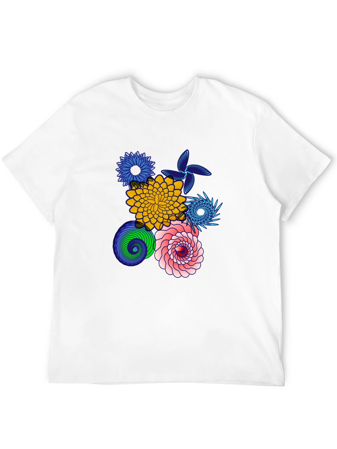 Floral Art Black T-Shirt