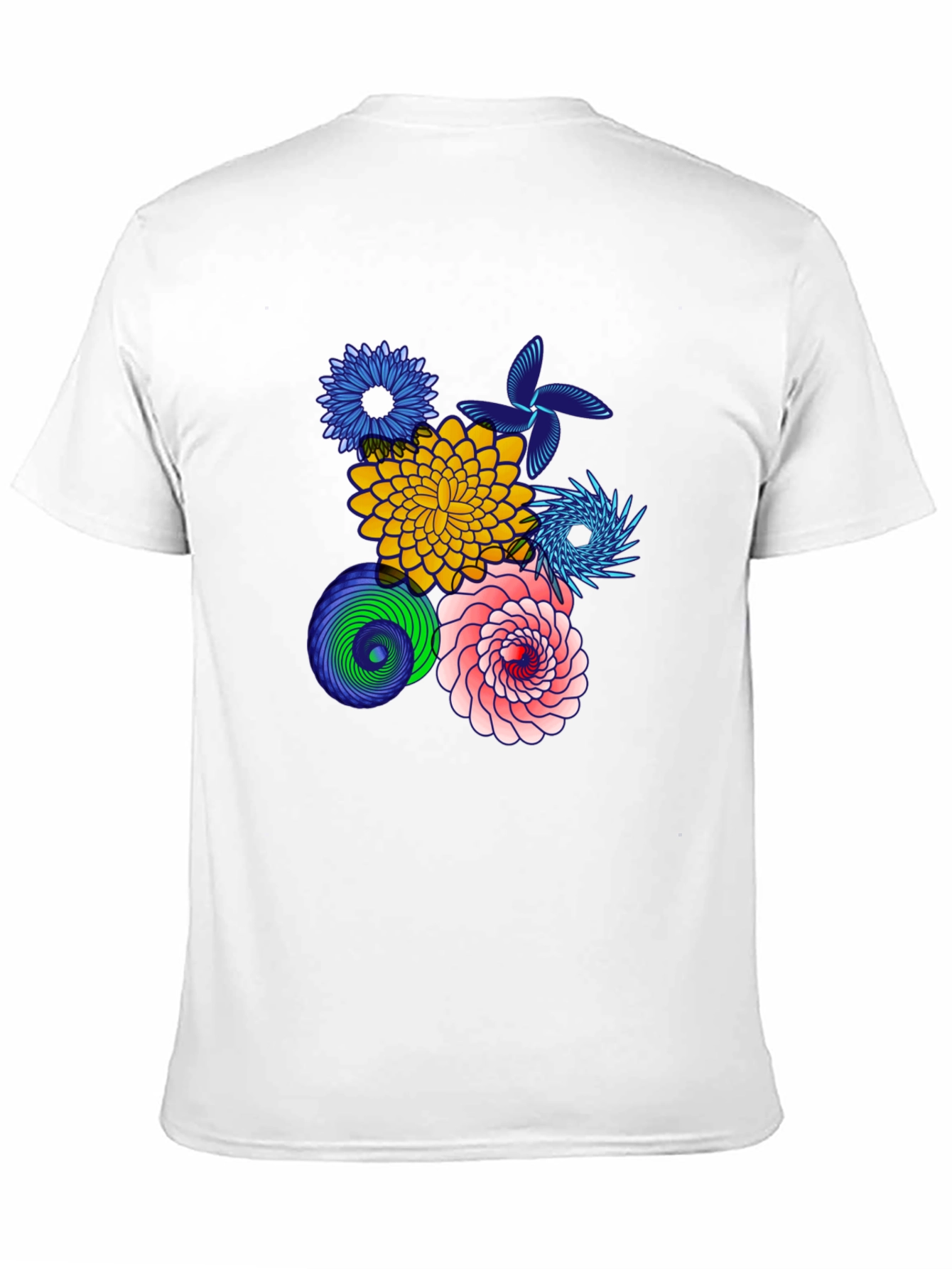Floral Art Black T-Shirt