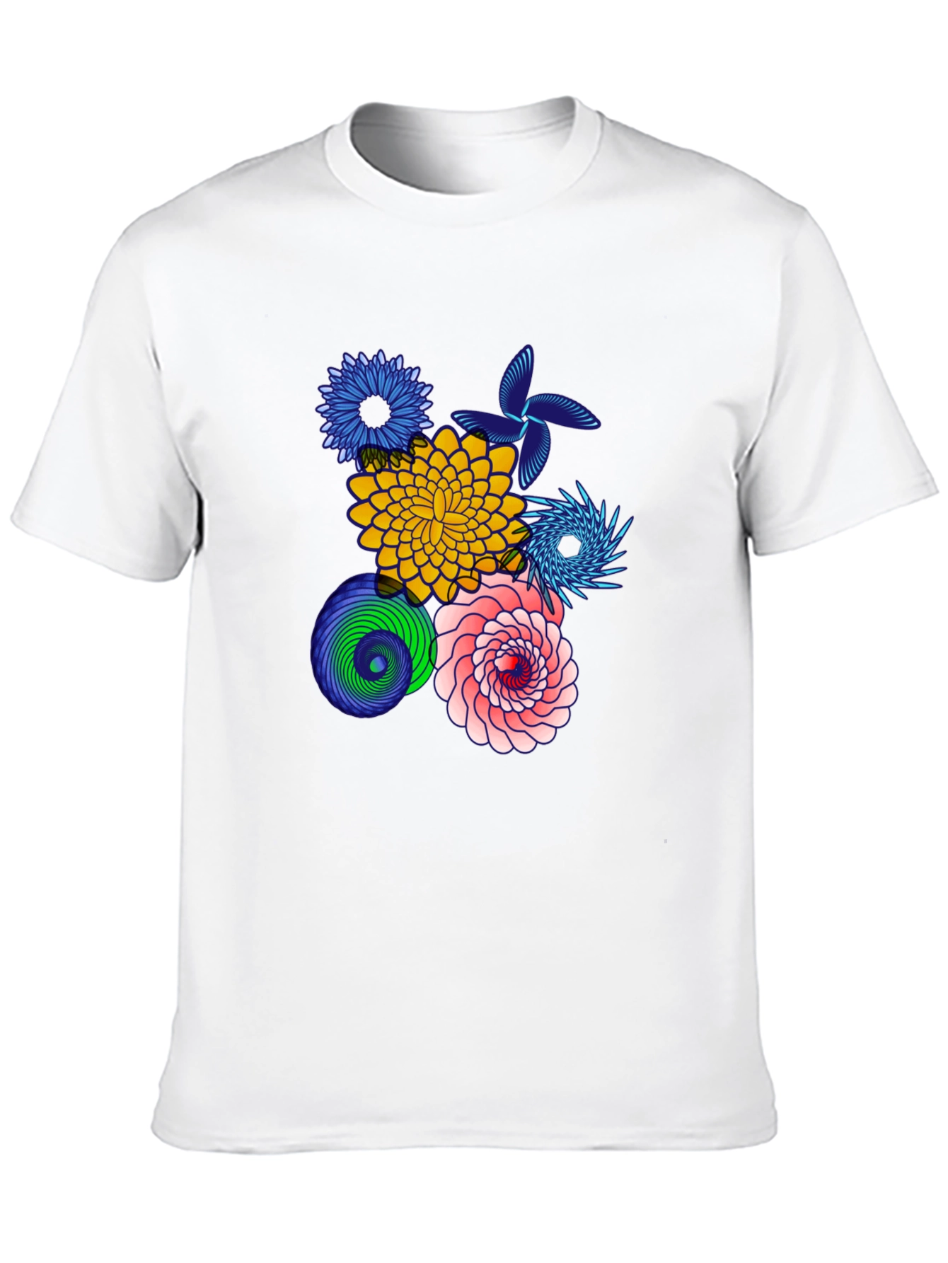Floral Art Black T-Shirt