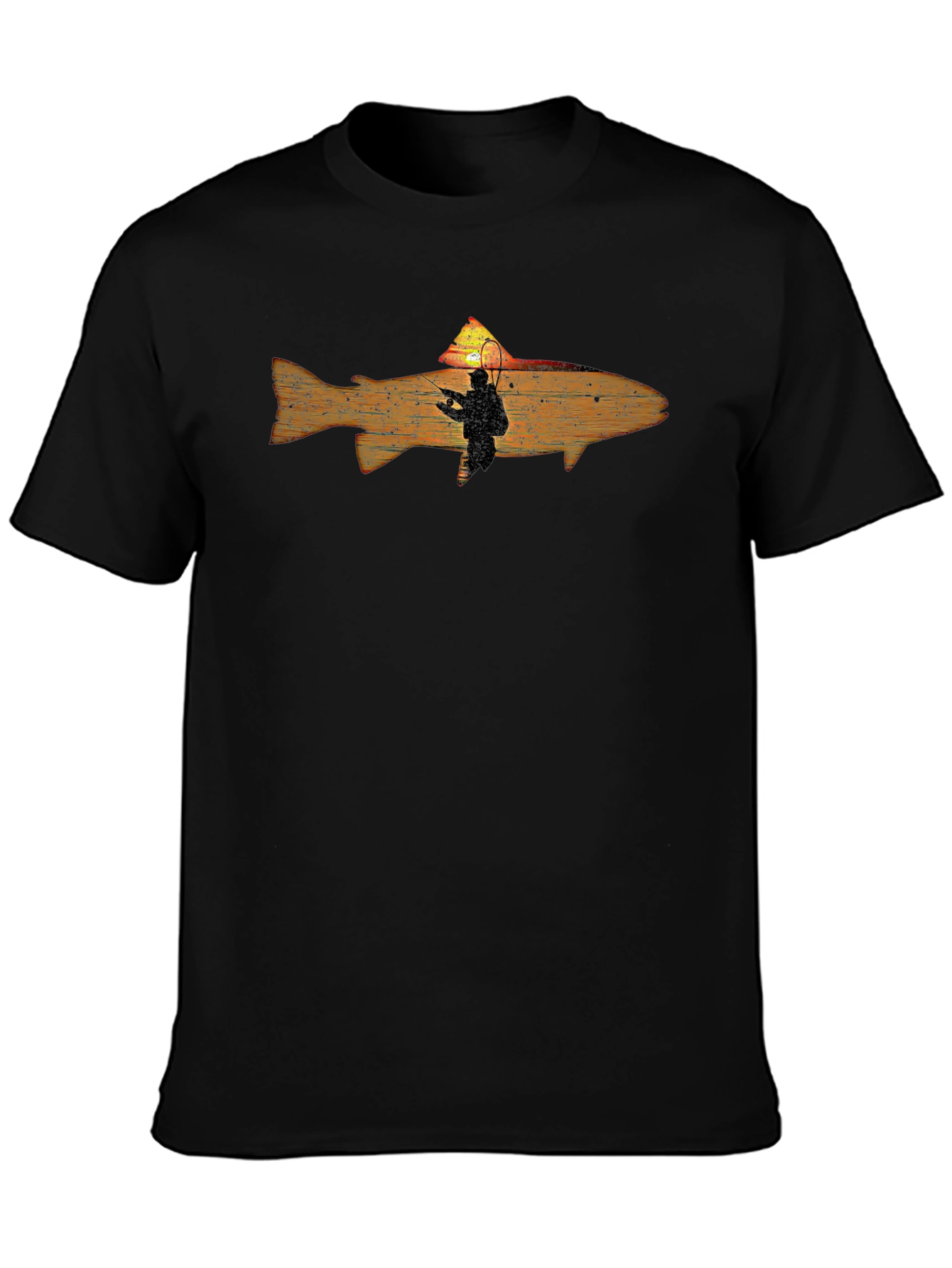 Fishing Sunset T-Shirt - Angler Silhouette Tee
