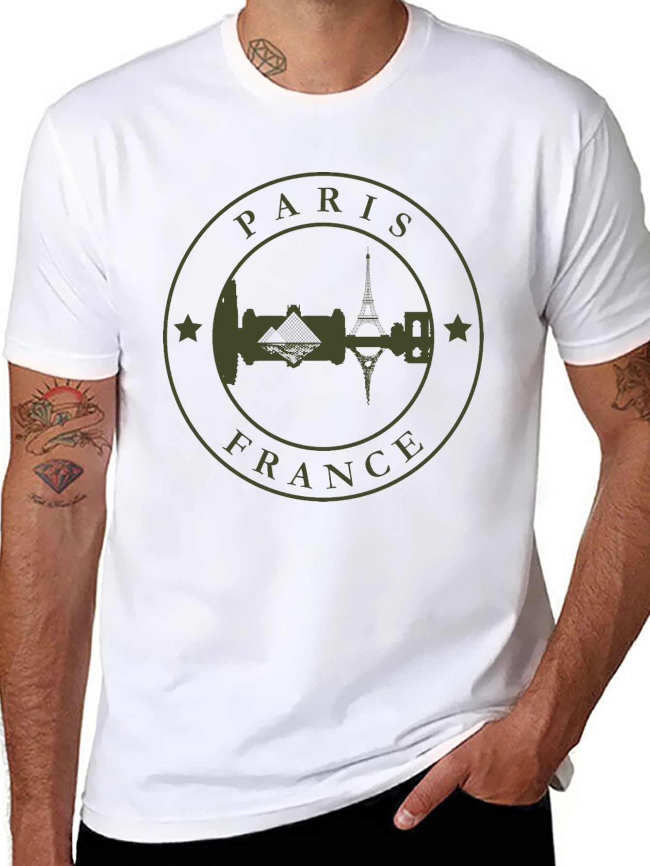 Paris France Graphic Tee - Black Cotton T-Shirt