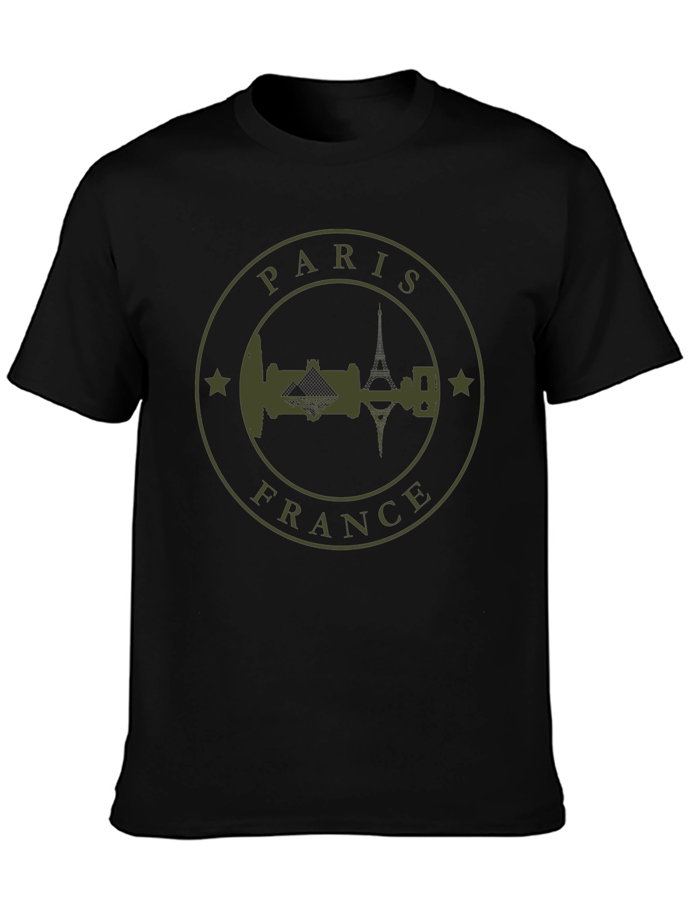 Paris France Graphic Tee - Black Cotton T-Shirt