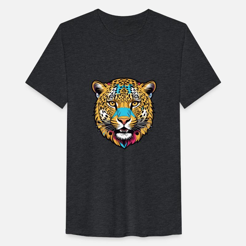 Vibrant Jungle Visionary - Colorful Leopard Head