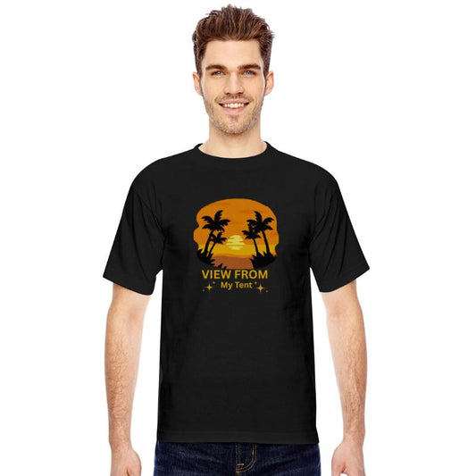 View from My Tent – Scenic Sunset Camping Shirt