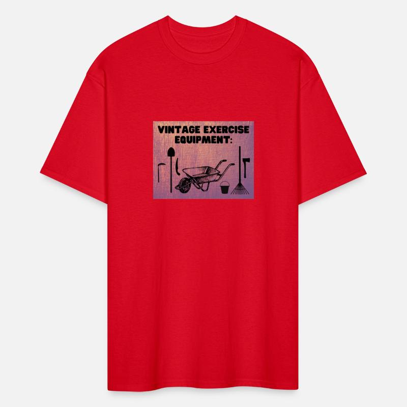 Vintage Exercise Equipment (Red) - Garden Humor