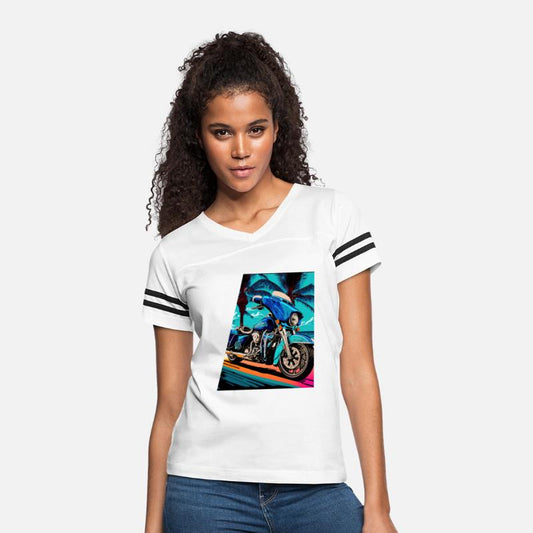 Vintage Motorcycle Biker In Hawaii