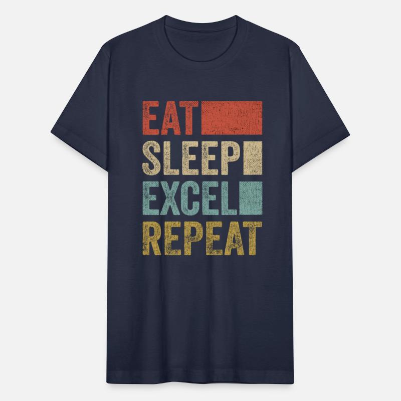Vintage Retro Eat Sleep Excel Repeat Funny Excel