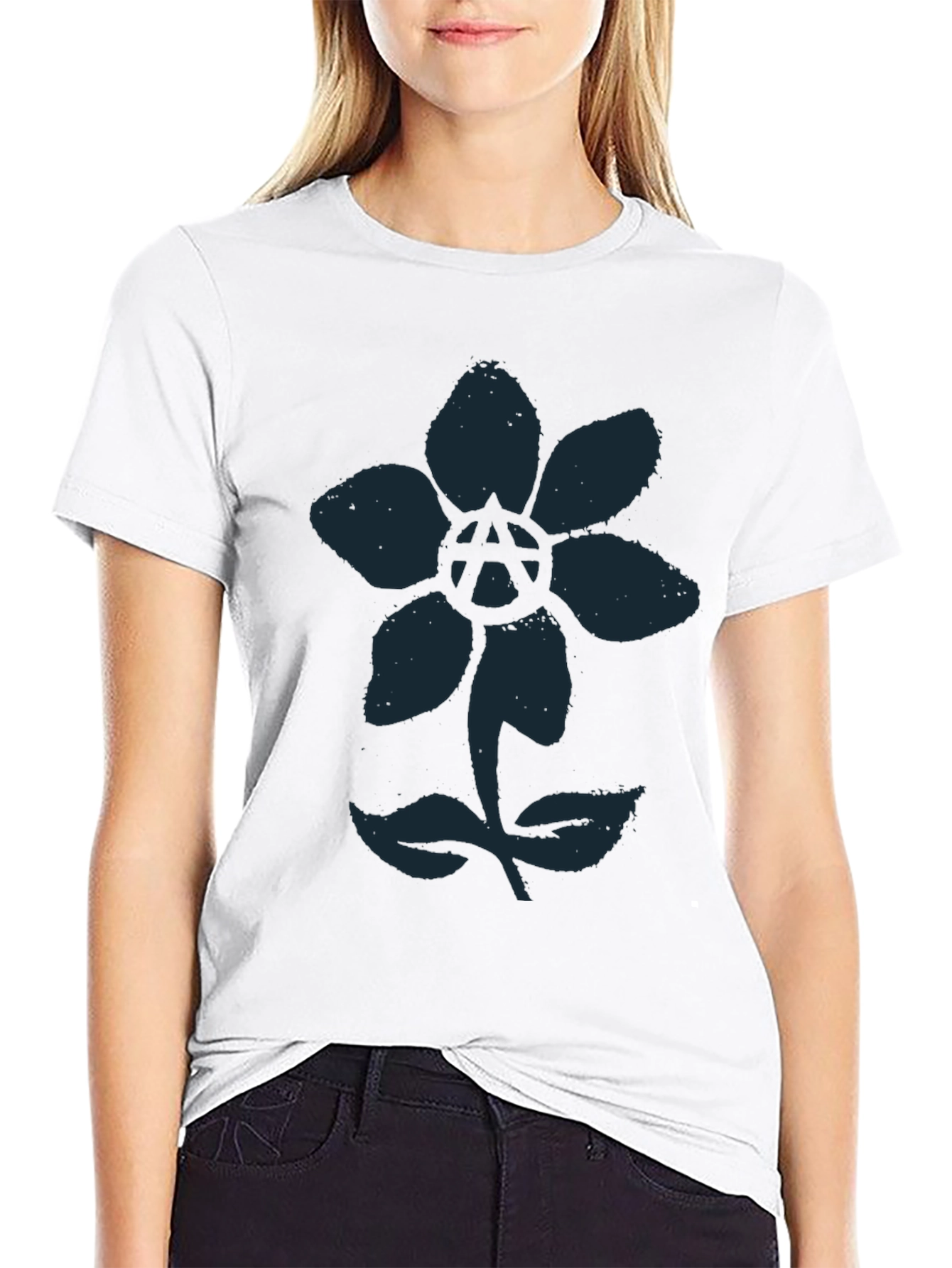 Anarchy Flower Graphic Tee - Cool Design!