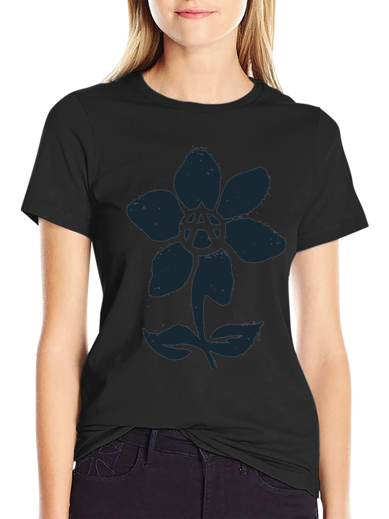 Anarchy Flower Graphic Tee - Cool Design!