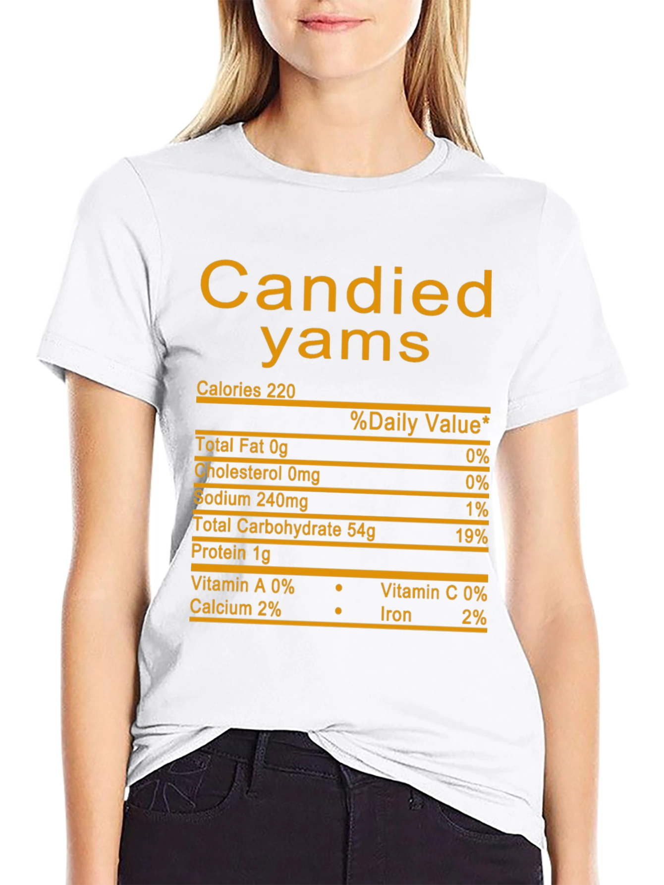 Candied Yams Nutrition Facts Black T-Shirt