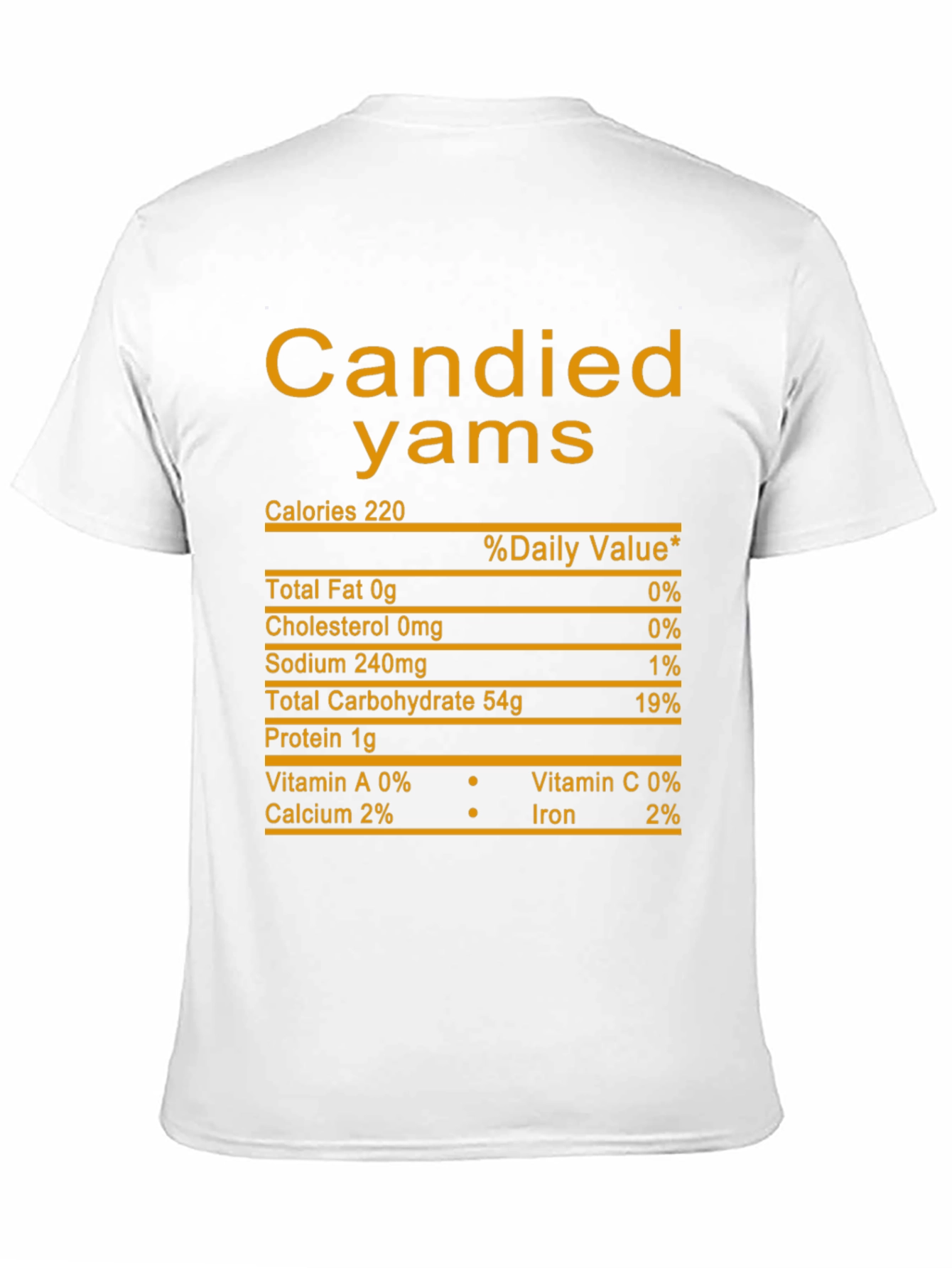 Candied Yams Nutrition Facts Black T-Shirt