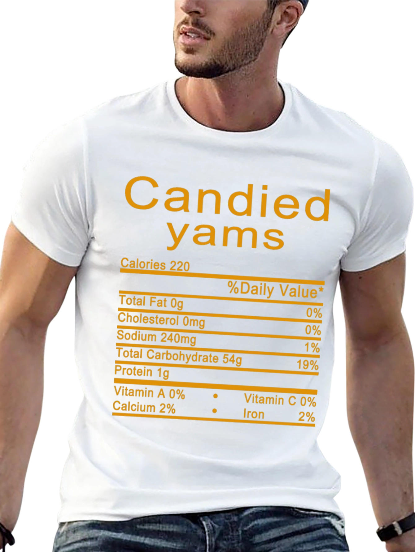 Candied Yams Nutrition Facts Black T-Shirt