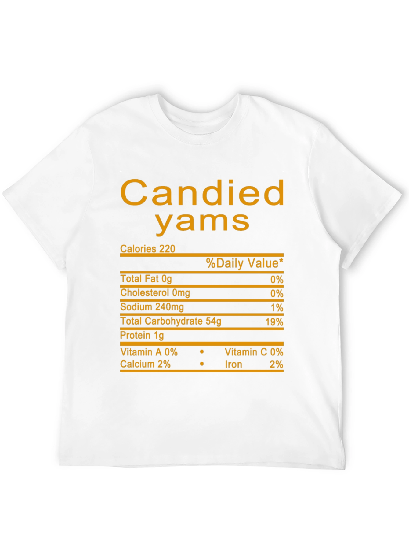 Candied Yams Nutrition Facts Black T-Shirt