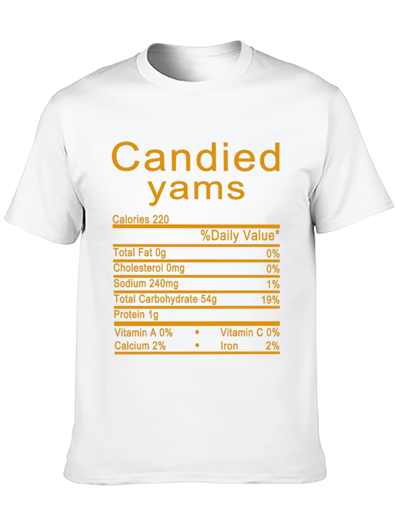 Candied Yams Nutrition Facts Black T-Shirt
