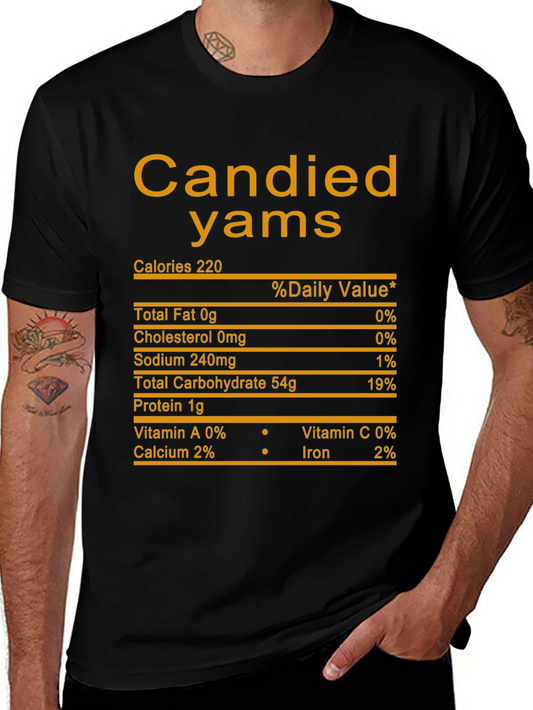 Candied Yams Nutrition Facts Black T-Shirt