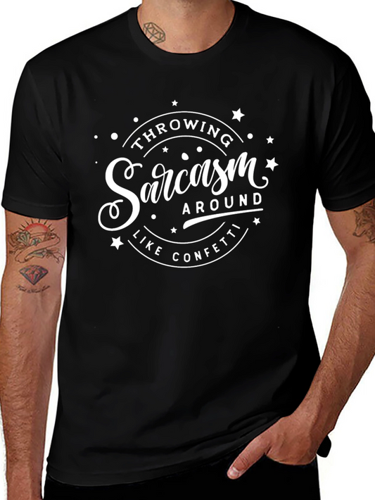 Sarcasm Confetti Graphic Tee - Throwing Sarcasm Around T-Shirt