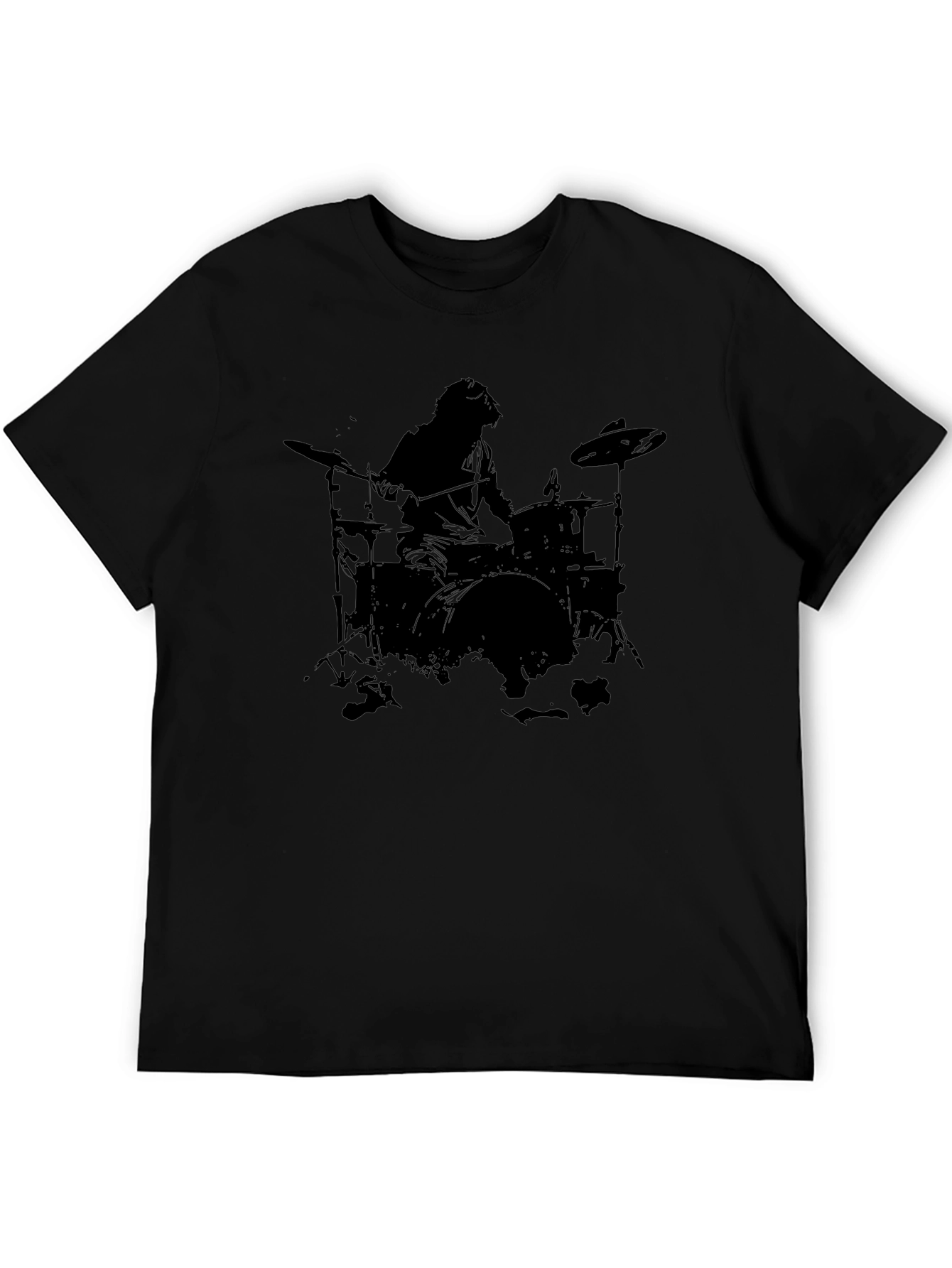 Drummer Silhouette Black T-Shirt