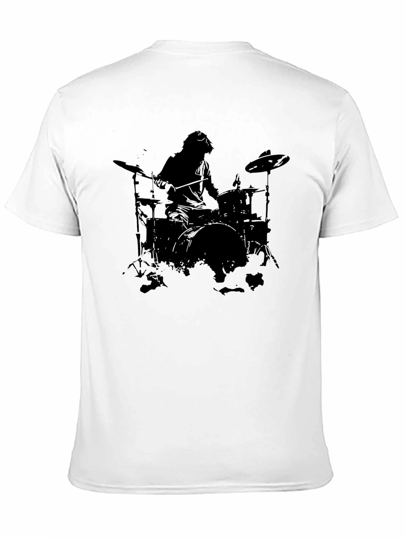 Drummer Silhouette Black T-Shirt
