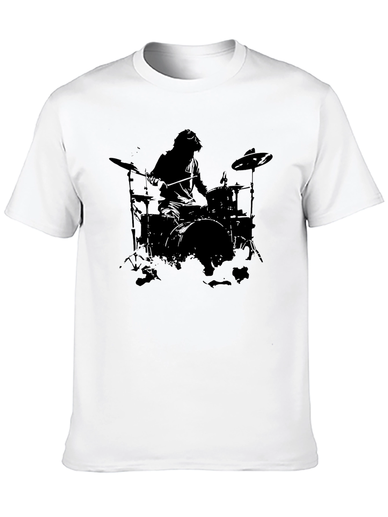 Drummer Silhouette Black T-Shirt