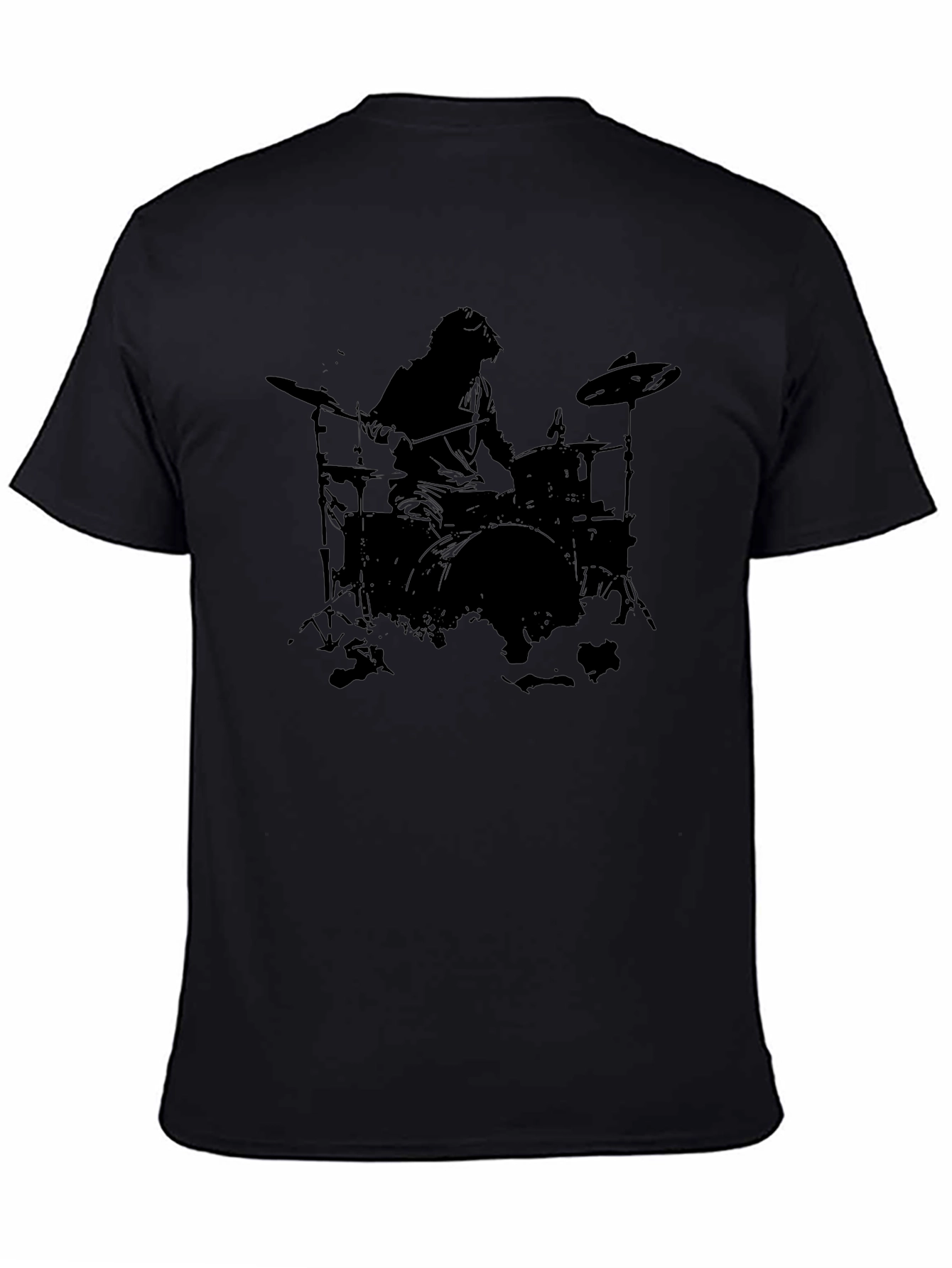 Drummer Silhouette Black T-Shirt