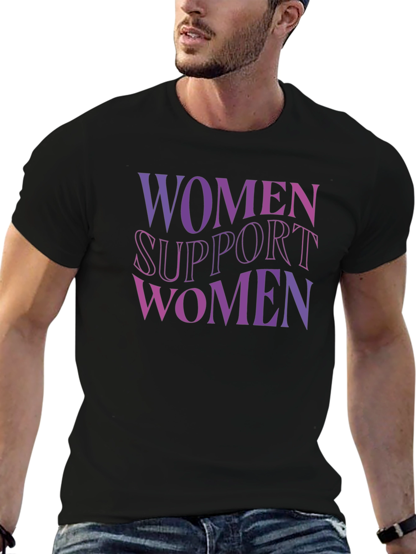 Women Support Women Graphic Tee - Black