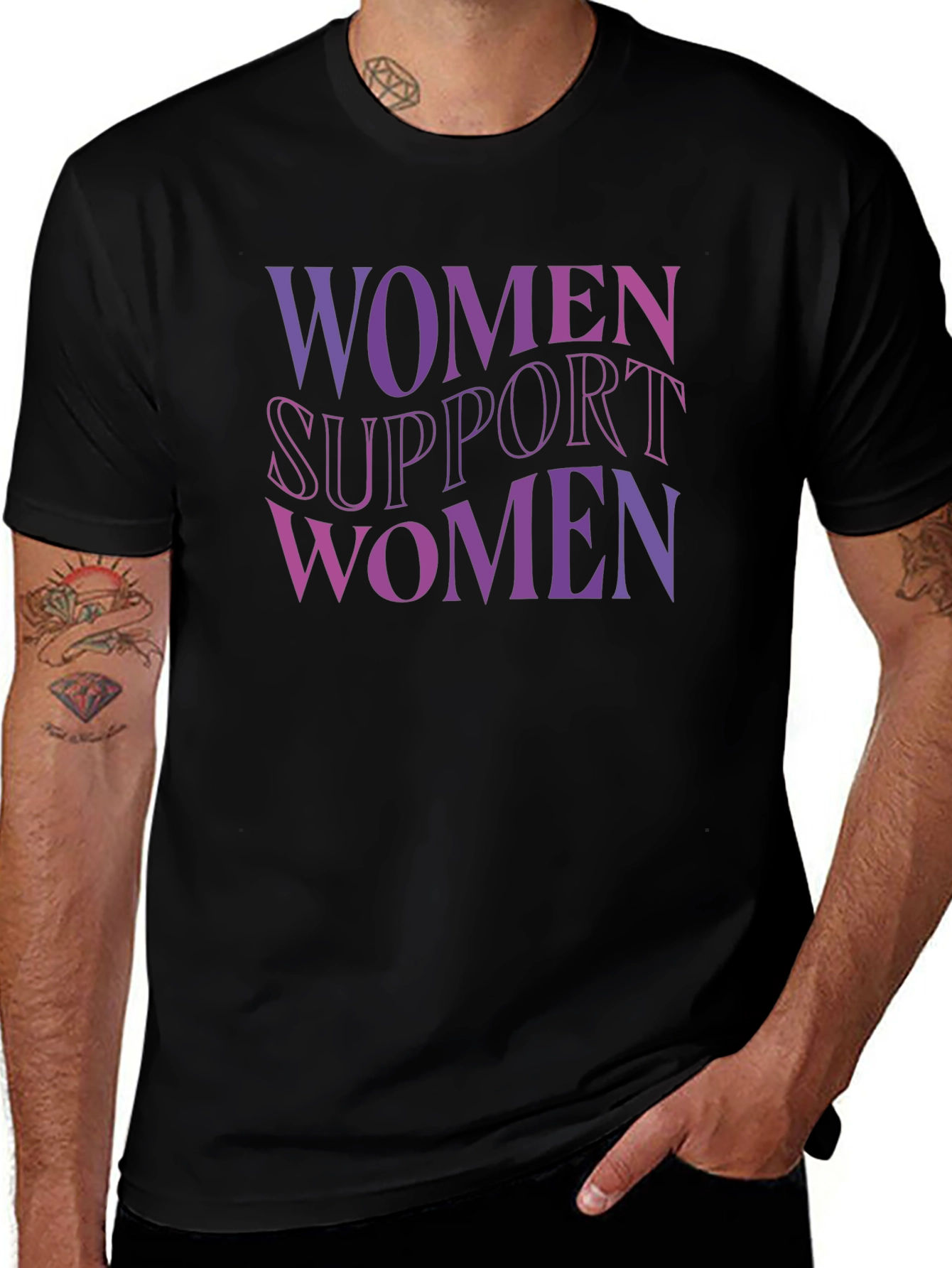 Women Support Women Graphic Tee - Black