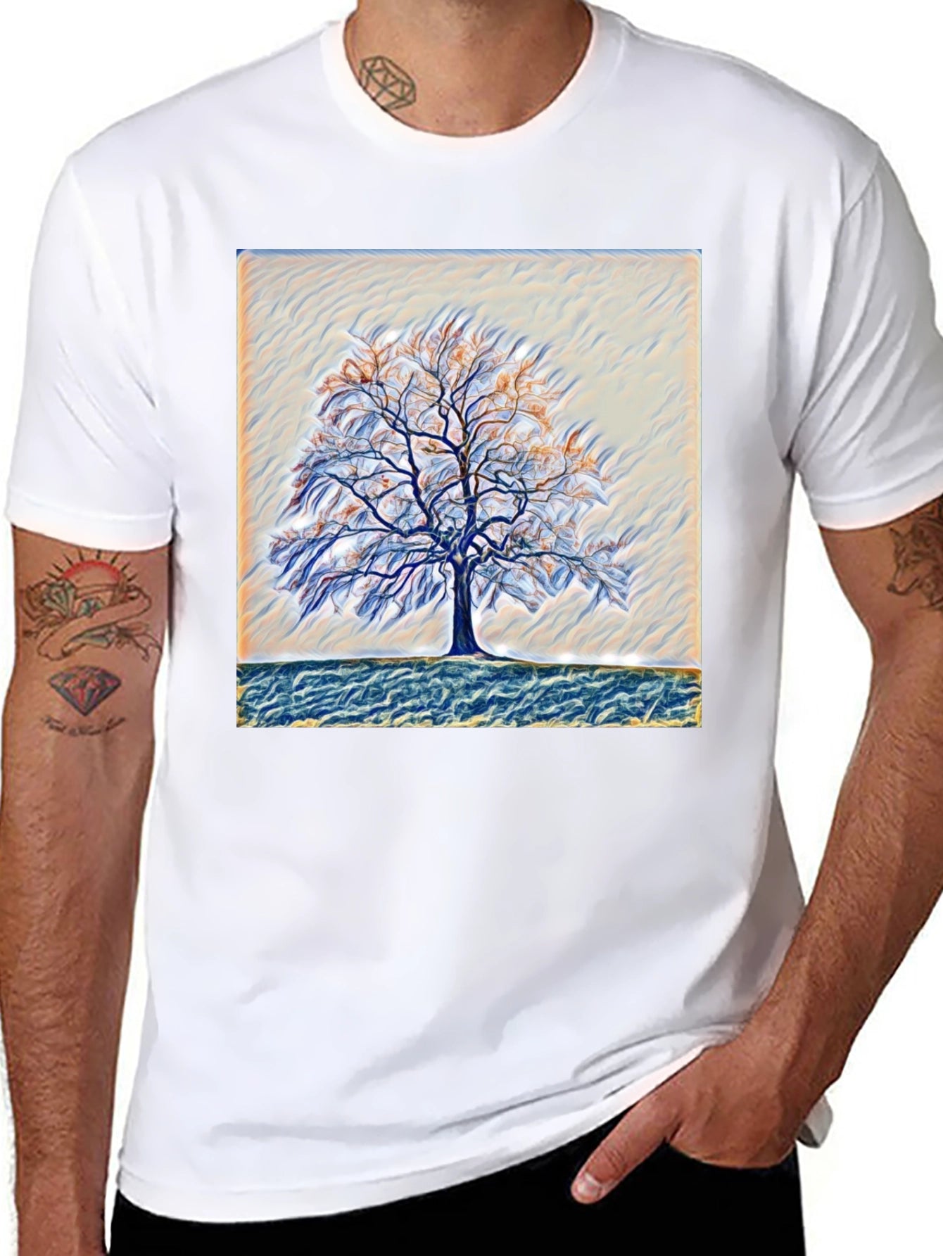 Abstract Tree Graphic Tee - Nature Art T-Shirt
