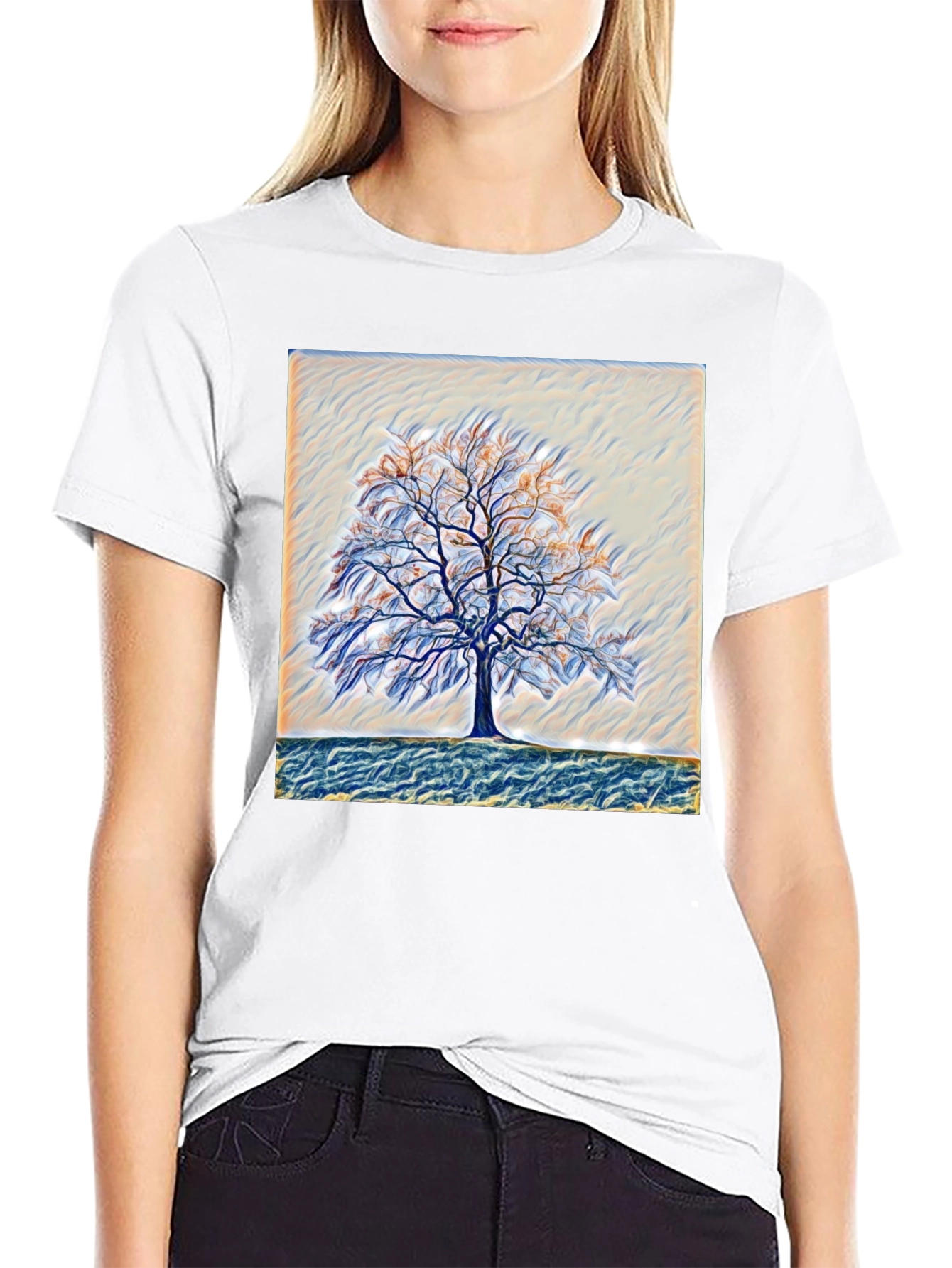 Abstract Tree Graphic Tee - Nature Art T-Shirt