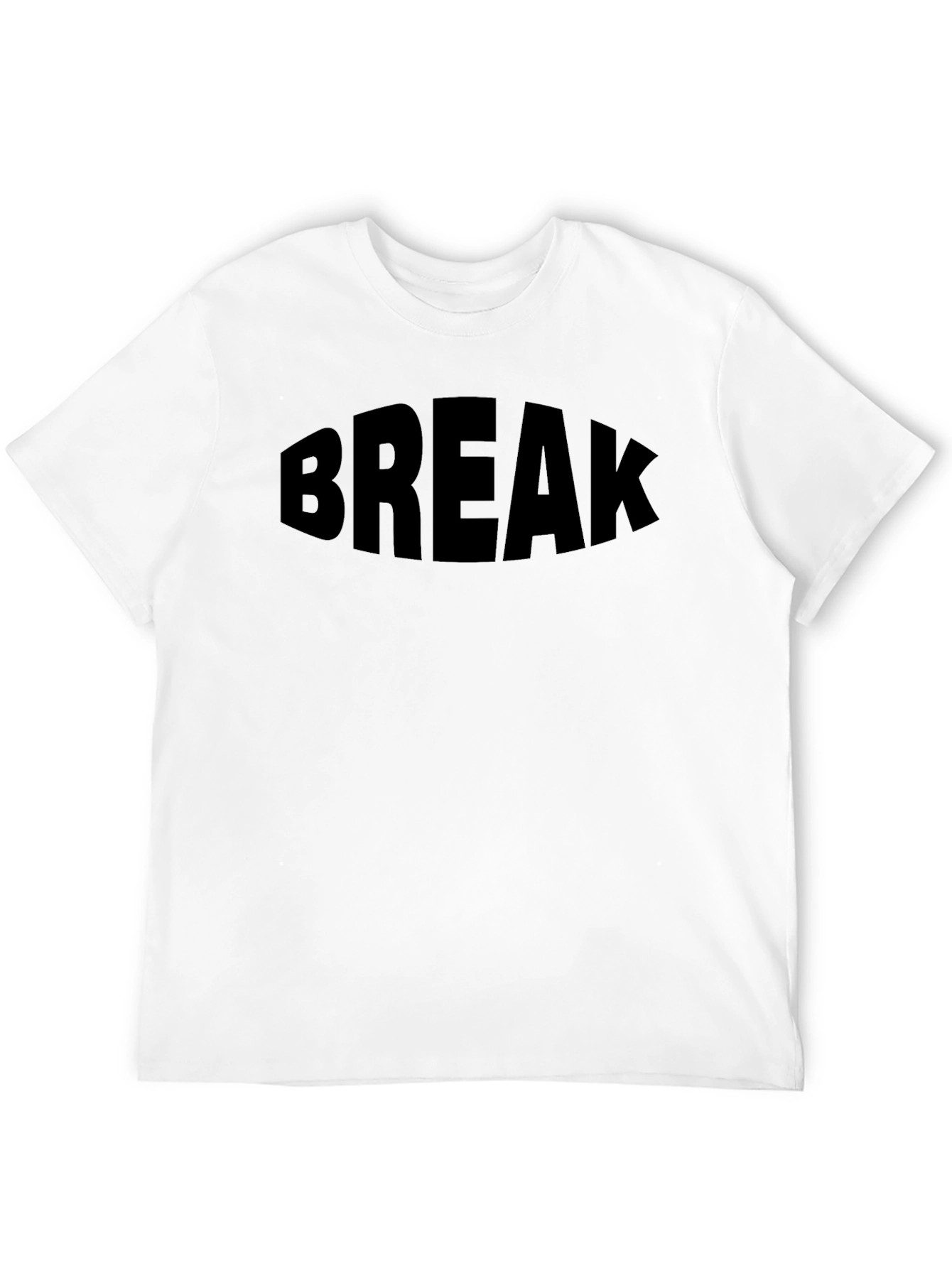 Bold BREAK Graphic Print Crew Neck T-Shirt - Black
