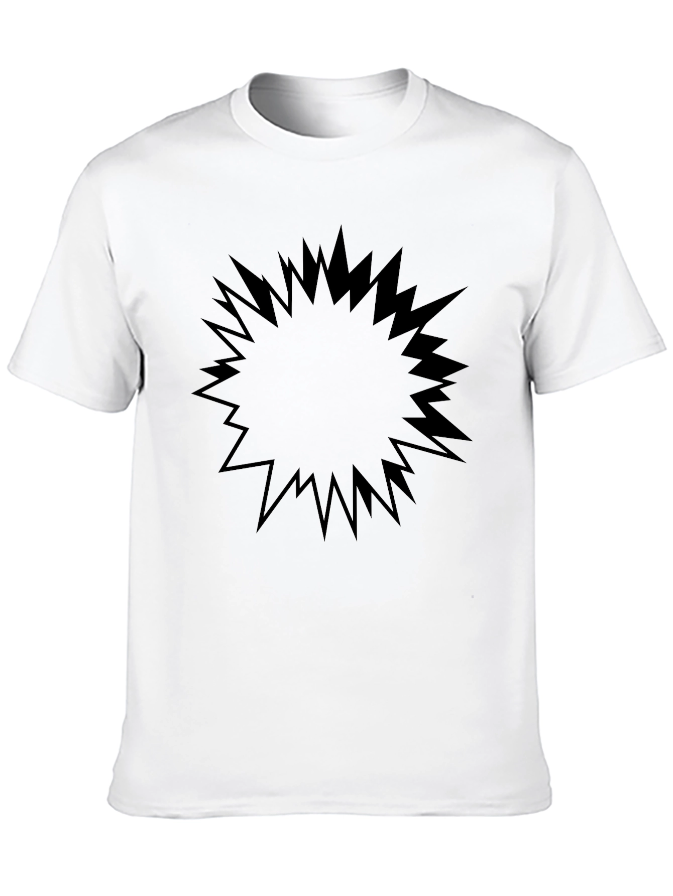 Starburst Graphic Tee - Solid Black Cotton Shirt