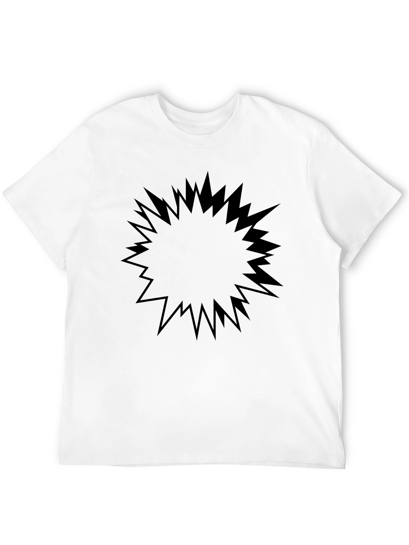 Starburst Graphic Tee - Solid Black Cotton Shirt