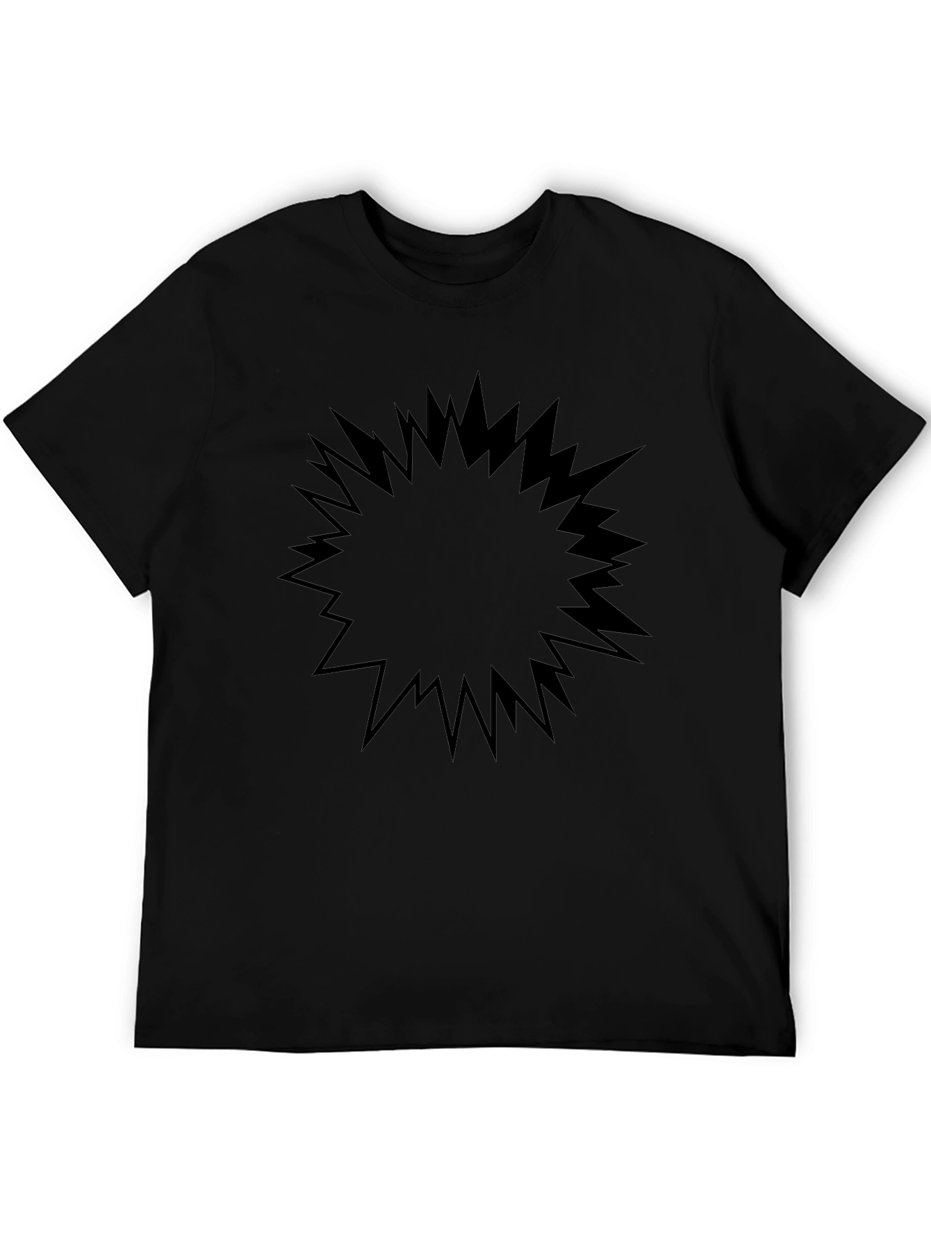 Starburst Graphic Tee - Solid Black Cotton Shirt