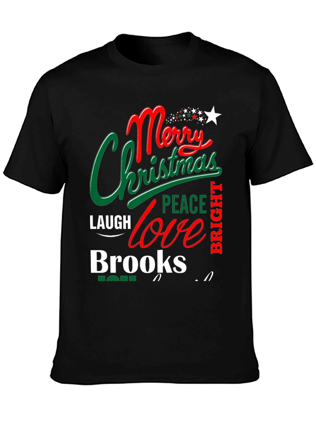 Festive Merry Christmas Peace Love Brooks T-Shirt