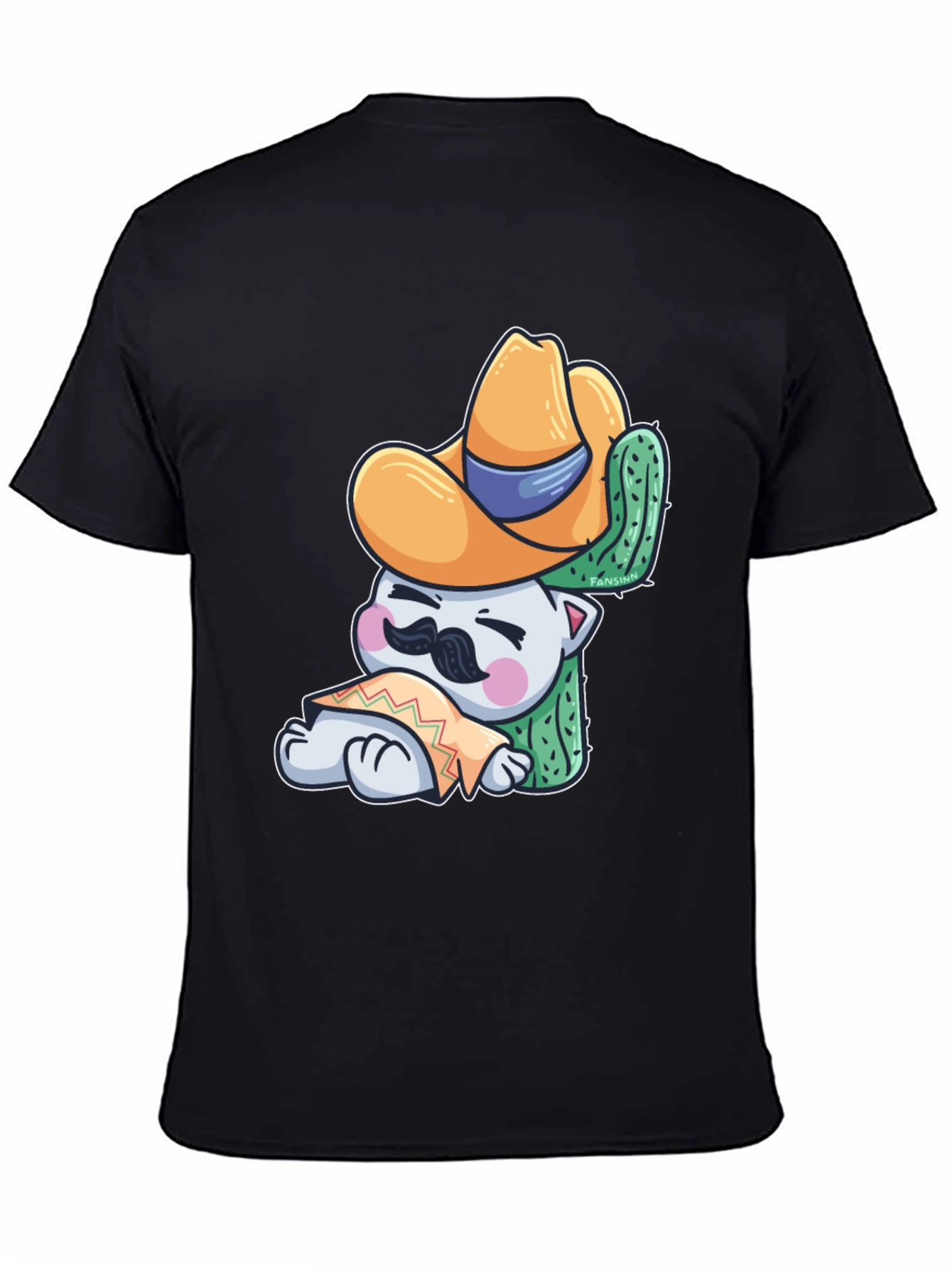 Cute Cat in Sombrero Graphic T-Shirt