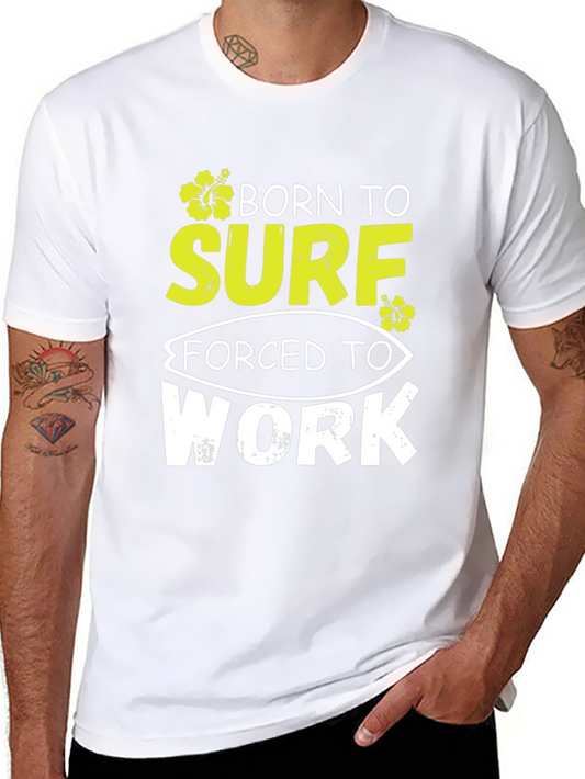 Born to Surf Black Graphic T-Shirt